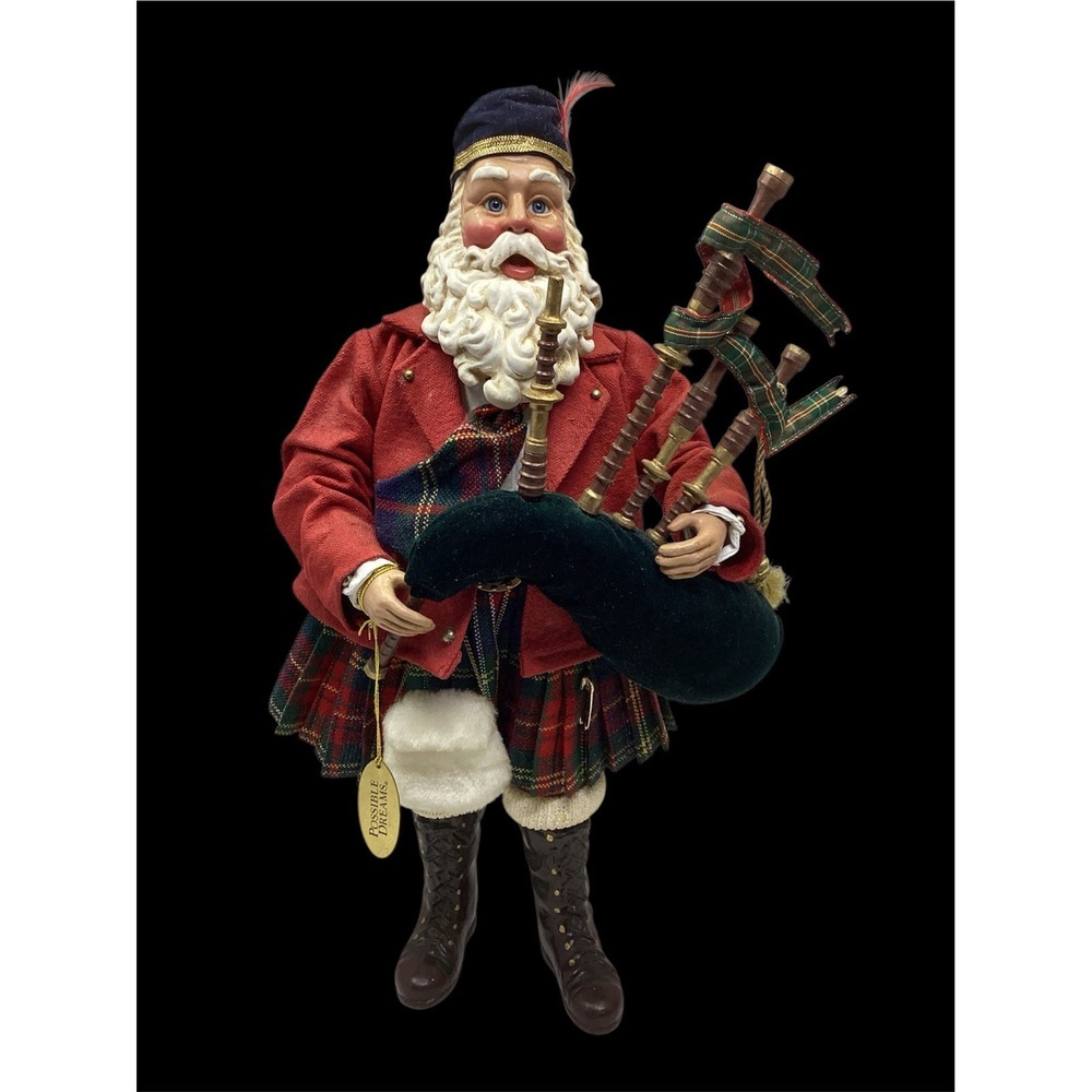 2001 Possible Dreams-Highland Heritage Clothique  Scottish Bagpiper Santa 16"